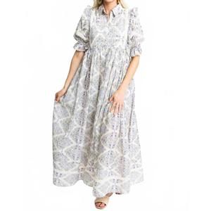 karlie boho dress Karlie Aqua Multi Swirl Organza Tier Maxi Dress